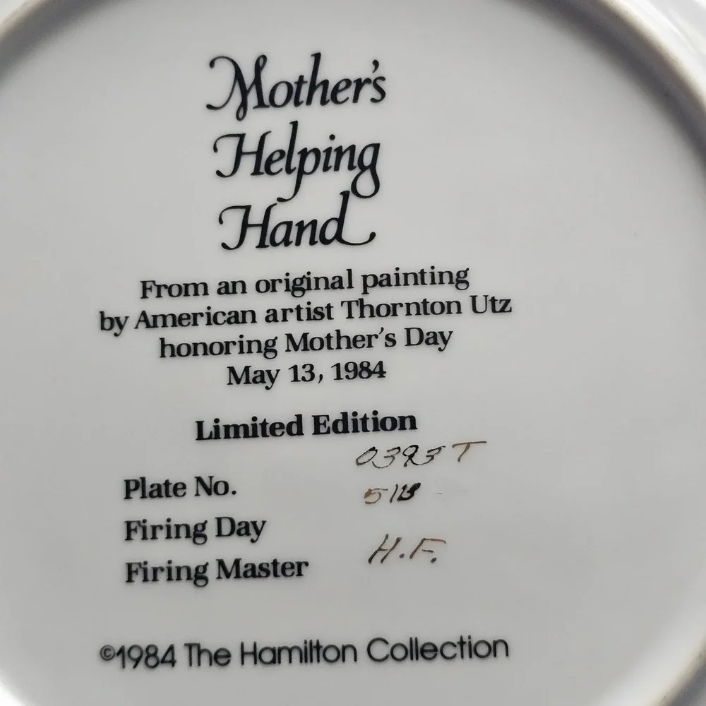 Mother's Helping Hand Limited Collector Plate by The Hamilton  Vinted 1984